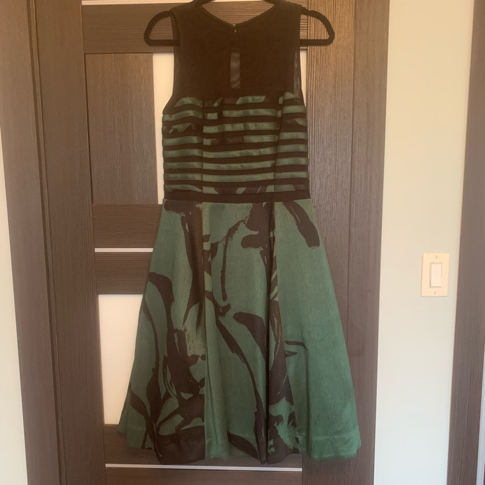 Taylor Sleeveless Shantung Fit and Flare dress
